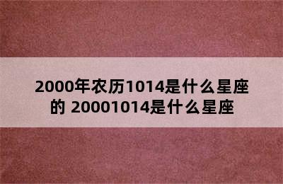 2000年农历1014是什么星座的 20001014是什么星座